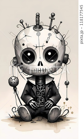 Creepy and spooky voodoo doll 118177545