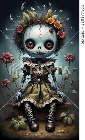 Creepy and spooky voodoo doll 118177551