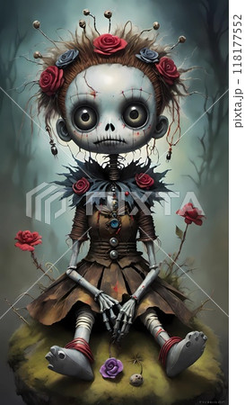 Creepy and spooky voodoo doll 118177552
