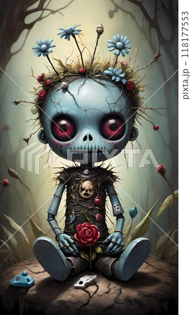 Creepy and spooky voodoo doll 118177553