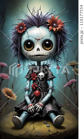 Creepy and spooky voodoo doll 118177554