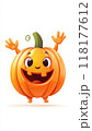 an halloween pumpkin wallpaper lockscreen mobile vector simple logo, cute, smiling, isolated on white background 118177612