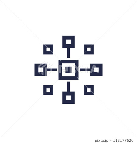 cluster icon on white, complicated array cluster icon on white, complicated array 118177620