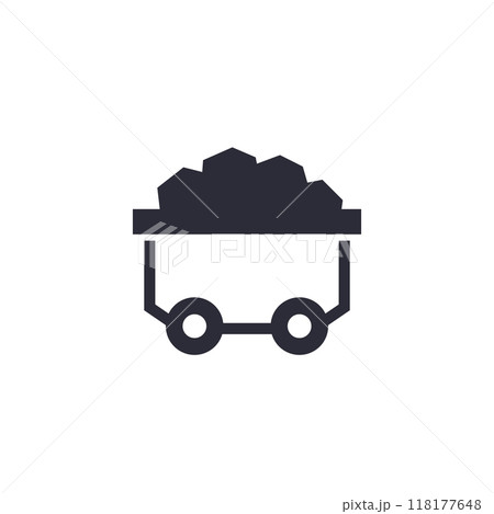 minecart or mine wagon icon 118177648