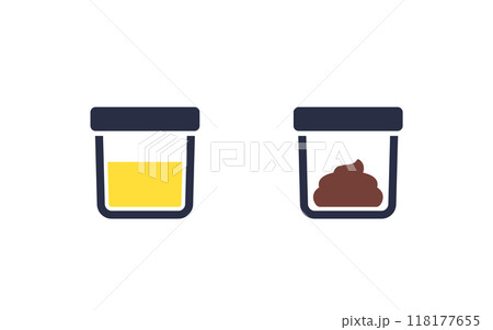 urine test, stool sample icons, vector urine test, stool sample icons, vector 118177655