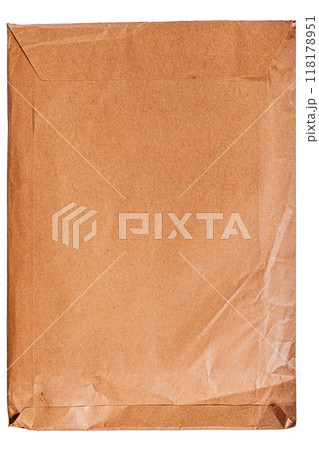 Yellow vintage envelope isolated on white Yellow vintage envelope isolated on white 118178951