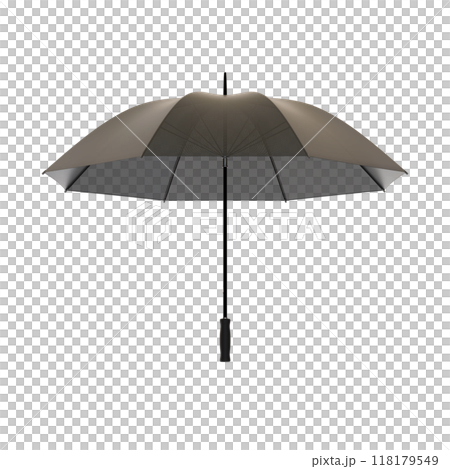 Open black umbrella with black handle, isolated on white background Open black umbrella with black handle, isolated on white background 118179549