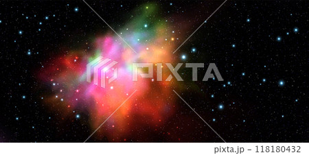 Space vector background with realistic nebula and shining stars. Magic colorful galaxy with stardust Space vector background with realistic nebula and shining stars. Magic colorful galaxy with stardust 118180432