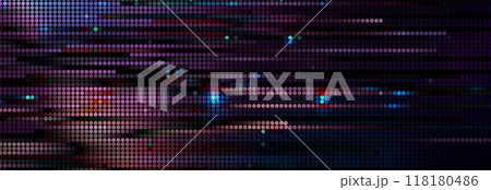 Trendy glitch pattern on dark background. Abstract geometric elements 118180486