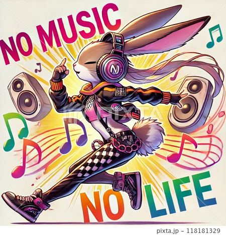 音楽で踊るラビットガール：NO MUSIC, NO LIFE 118181329
