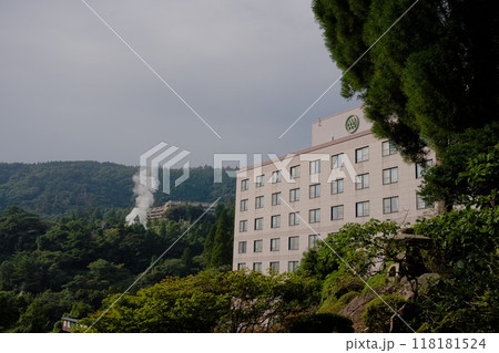 木々の隙間から見る霧島ホテル 118181524