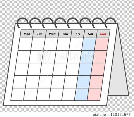 Desk calendar. Business illustration material Desk calendar. Business illustration material 118181677