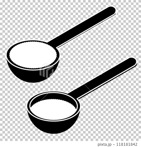 粉の入った計量スプーン 118181842