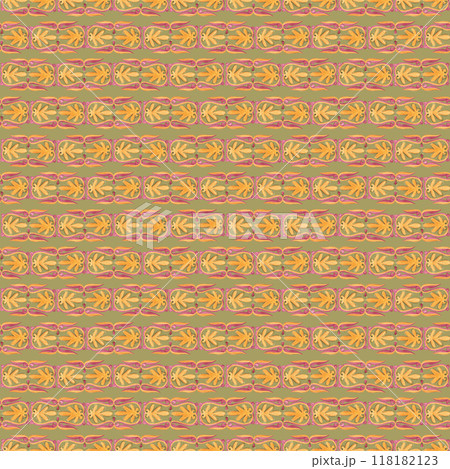 Hand drawn watercolor Russian traditional ornament seamless pattern isolated on grey background. Illustration can be used for textile, fabric, scrapbook and other printed products. Hand drawn watercolor Russian traditional ornament seamless pattern isolated on grey background. Illustration can be used for textile, fabric, scrapbook and other printed products. 118182123