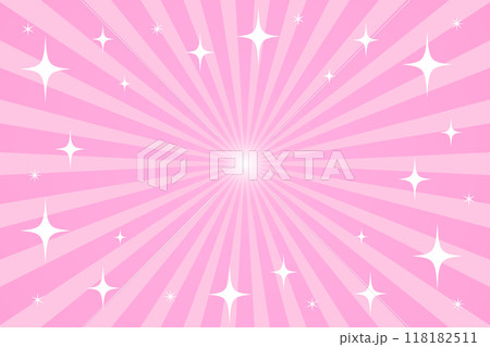 ピンクの集中線とキラキラの背景イラスト ピンクの集中線とキラキラの背景イラスト 118182511
