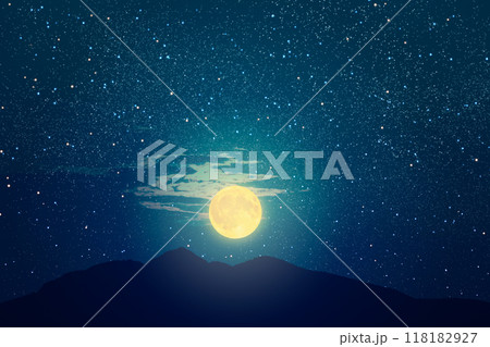 星空と満月 星空と満月 118182927