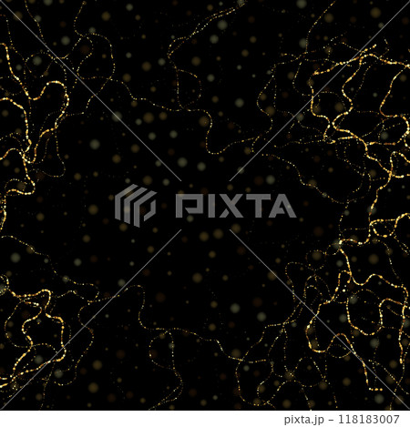 Gold dots glitter on black background, holiday design Gold dots glitter on black background, holiday design 118183007