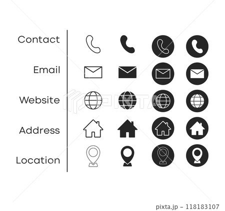 Web Icon Set. Web contact and communication icon. Web Icon Set. Web contact and communication icon. 118183107