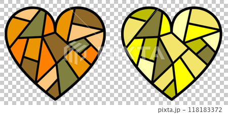 恋愛や愛情の感情をステンドグラスのハートで表現 118183372