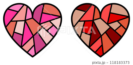 恋愛や愛情の感情をステンドグラスのハートで表現 恋愛や愛情の感情をステンドグラスのハートで表現 118183373