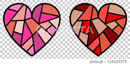 恋愛や愛情の感情をステンドグラスのハートで表現 恋愛や愛情の感情をステンドグラスのハートで表現 118183373