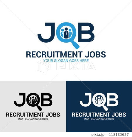 Job recruiting vector logo template. This is a abstract minimalist modern Vector logo or icon design element for your Job recruiting company 118183627