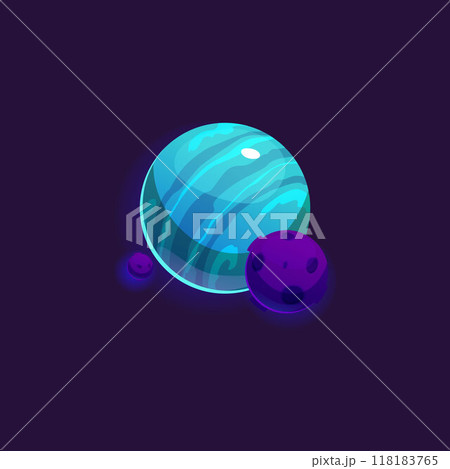 Planet and moons vector illustration for games 118183765