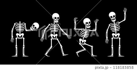 Skeletons performing various moves 118183858