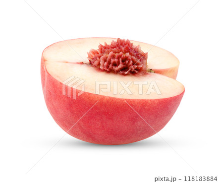 Pink Peach isolated on white background 118183884