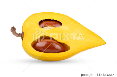 canistel fruit (Egg fruit, Tiesa, Yellow sapote, Canistelsapote, Chesa, Pouteria lucuma) isolated on white background canistel fruit (Egg fruit, Tiesa, Yellow sapote, Canistelsapote, Chesa, Pouteria lucuma) isolated on white background 118183887