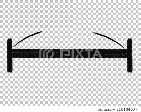 範囲を示すライン、手描きのマジックペン風テクスチャ 範囲を示すライン、手描きのマジックペン風テクスチャ 118184037