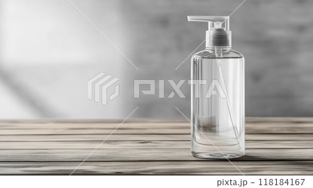 A minimalist water bottle on grey background 118184167