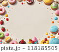 カラフルなお菓子のフレーム 118185505