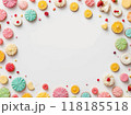 カラフルなお菓子のフレーム 118185518