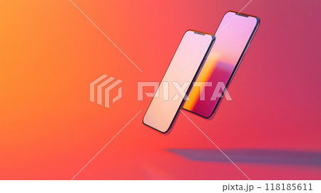 Mockup smartphone. Mobile phone blank white screen for presentation copy space, place for text Mockup smartphone. Mobile phone blank white screen for presentation copy space, place for text 118185611