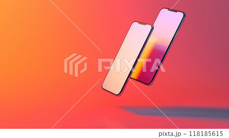 Mockup smartphone. Mobile phone blank white screen for presentation copy space, place for text Mockup smartphone. Mobile phone blank white screen for presentation copy space, place for text 118185615