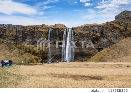 Seljalandsfoss: The Unique Walk-Behind Waterfall in Iceland. Seljalandsfoss: The Unique Walk-Behind Waterfall in Iceland. 118186396