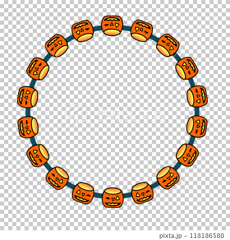 Jack-o-lantern circular decorative frame illustration Jack-o-lantern circular decorative frame illustration 118186580