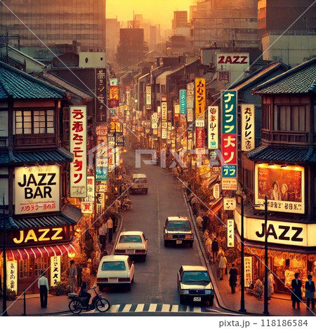 ジャズ 夕暮れの街 東京Chill 118186584
