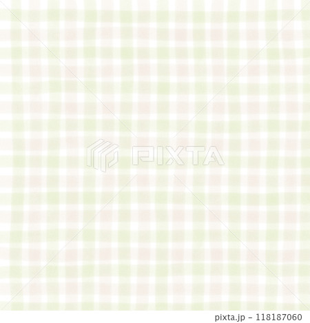 Sage Green Beige Brown Gingham Check Hand Drawn Background Overlay 118187060