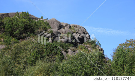 Unique anorthosite rock mountains in the magma geopark in Rogaland, Norway. 118187744
