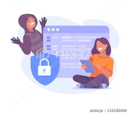 Man Criminal Commit Cyber Crime and Theft Vector Illustration Man Criminal Commit Cyber Crime and Theft Vector Illustration 118188066