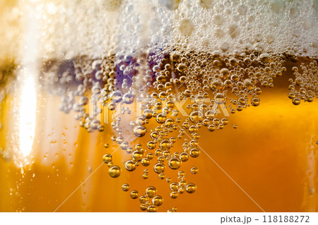 beer on glass detail. 118188272