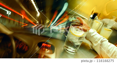 Drive drunk and motion blurred effect. 118188275