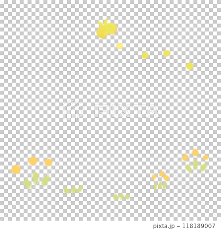 小黃蝴蝶小花插畫素材 118189007