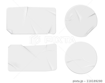 Old paper stickers vector illustration set 118189280