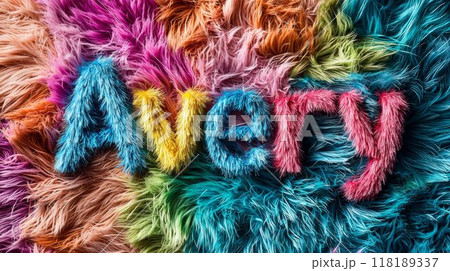 Colorful Fur personalized name postcard perfect for decor. 118189337