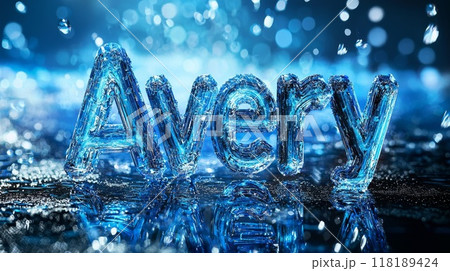 Blue Glass personalized name postcard perfect for decor. 118189424