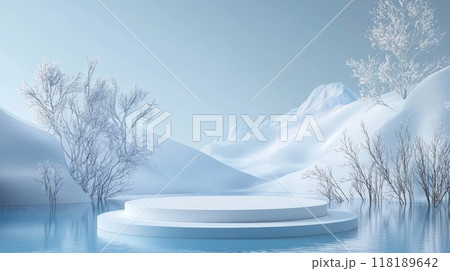 Winter Minimalistic Product Display Podium. 118189642