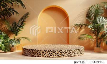 Leopard Fur Minimalistic Product Display Podium. 118189985